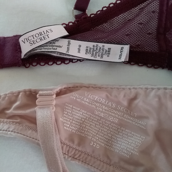 Victoria's Secret Lot of 6 Push Up Uplift Underwire Bras 32D PINK Dream Angels - Picture 4 of 11